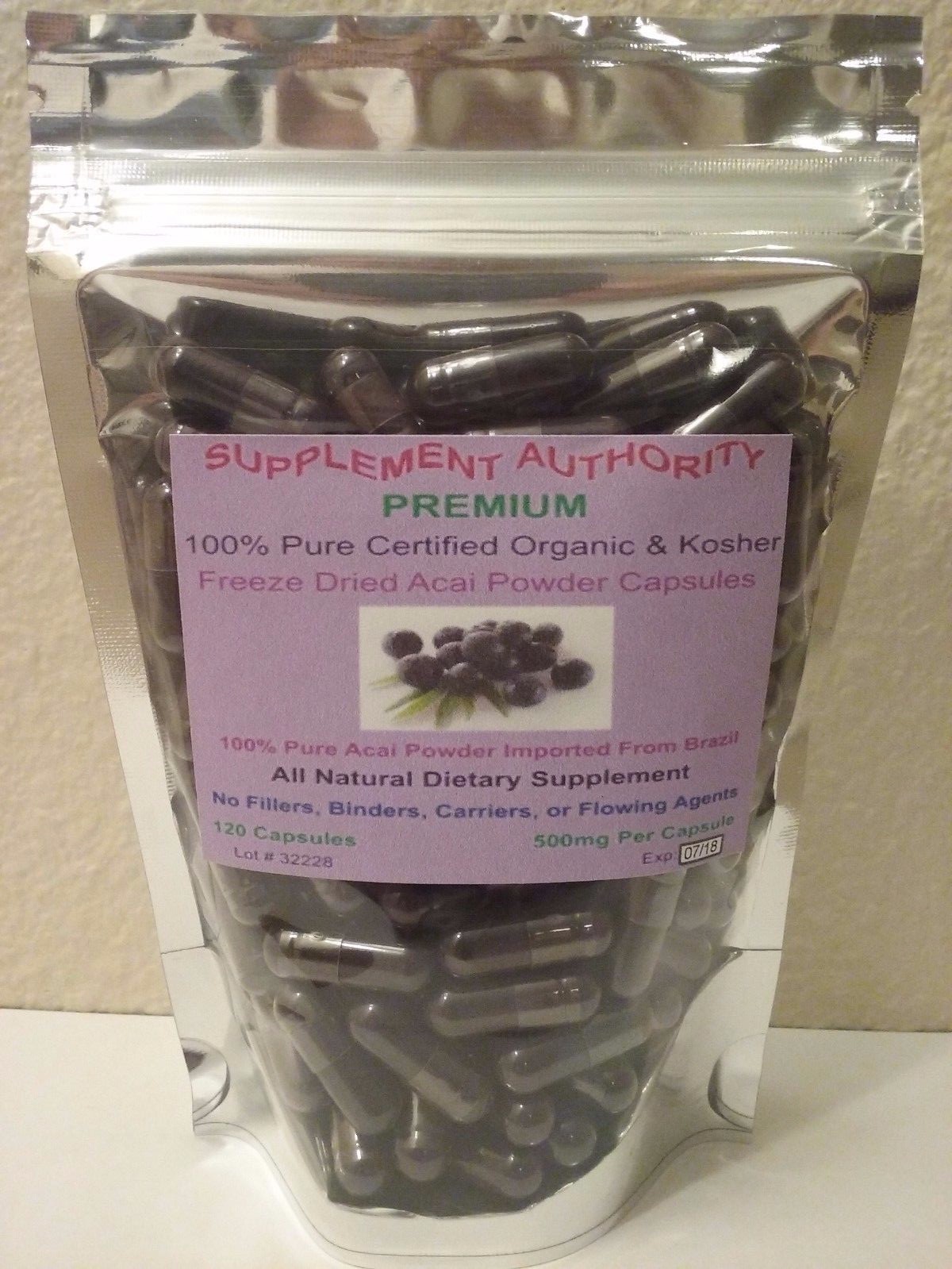 Acai berry powder capsules – Premium – Organic Freeze Dried ~ NEW FRESH STOCK!