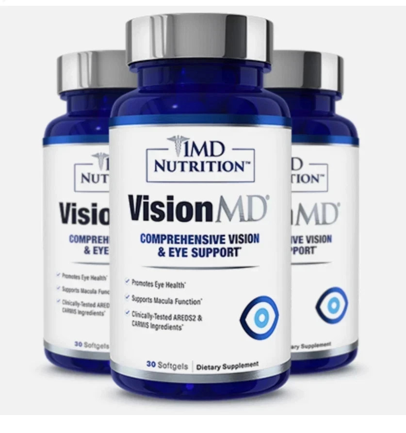 3 Pack 1MD Nutrition Vision MD Eye Vitamin CARMIS Health Eye Supplement 30