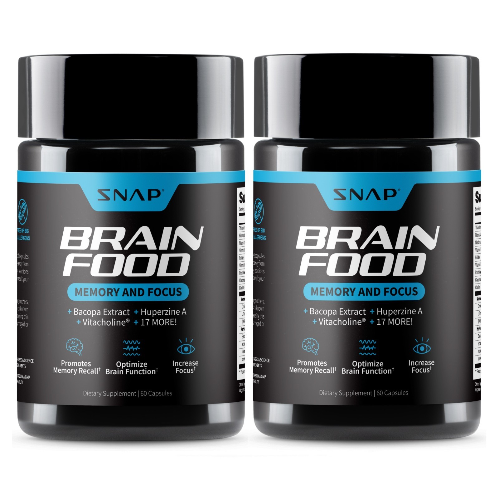 Nootropic Brain Booster – Improve Memory, Clarity & Focus Supplements 12 PACK