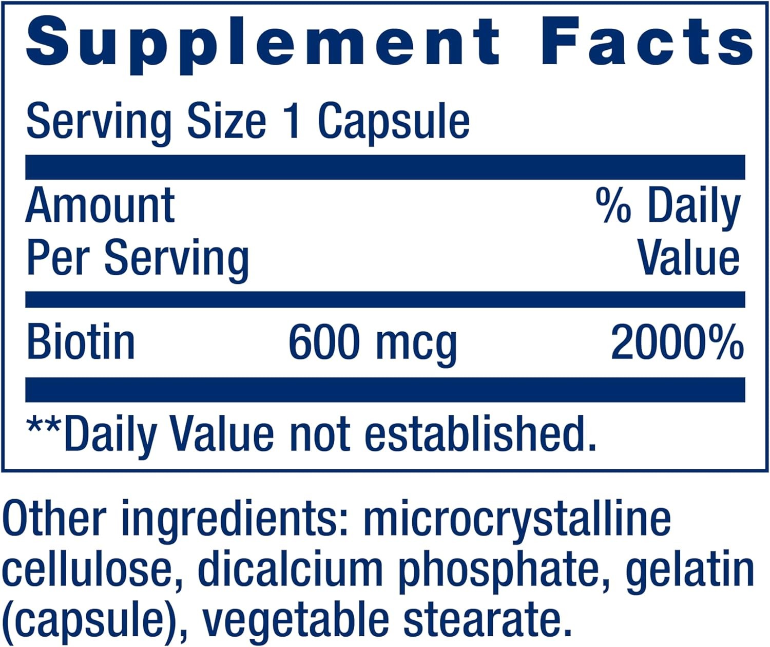 Life Extension Biotin 600 mcg Vitamin B7 Support Supplement for Beautiful…