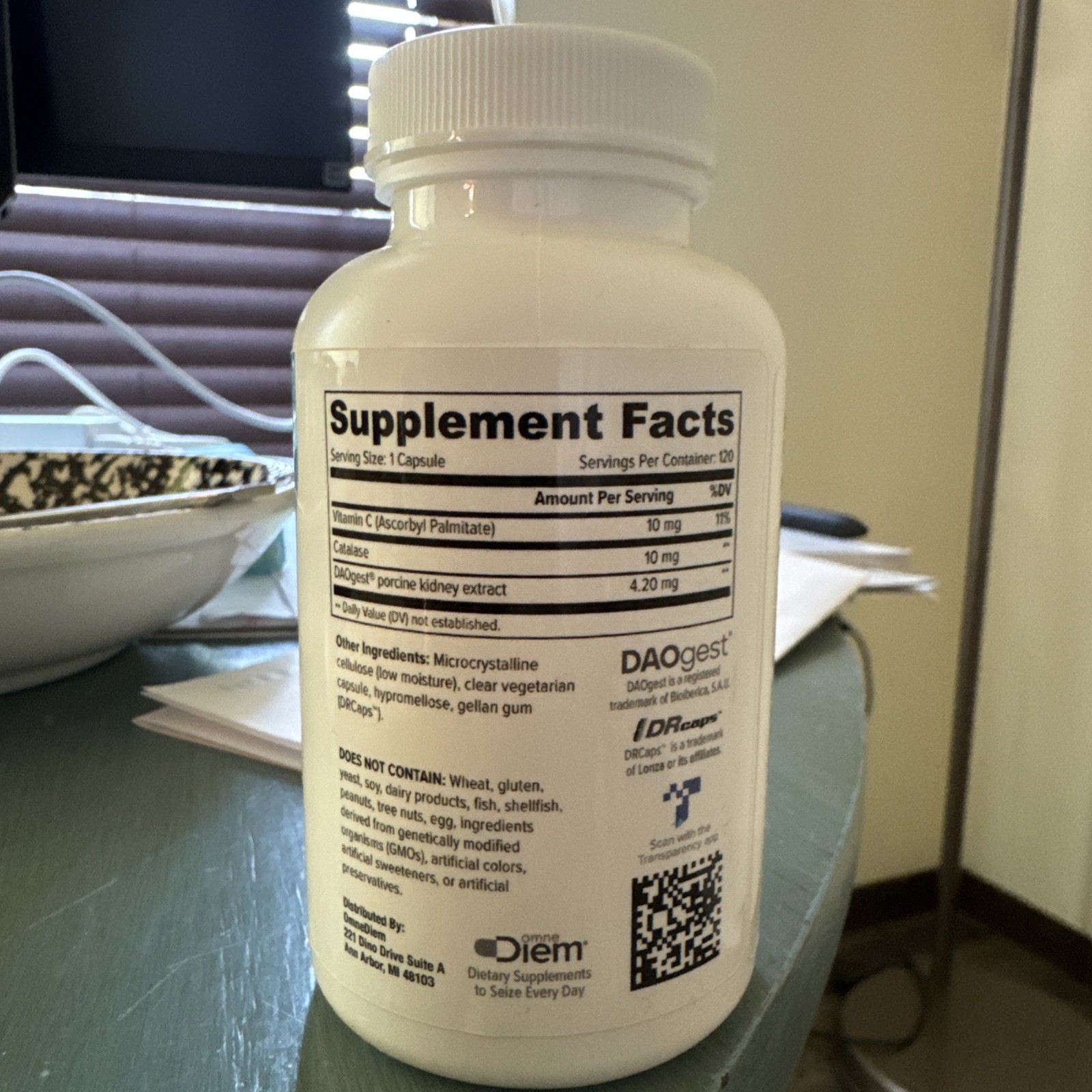 Omne Diem Histamine Digest DAO 30,000 HDU – 120 Caps – Histamine Neutralizing…
