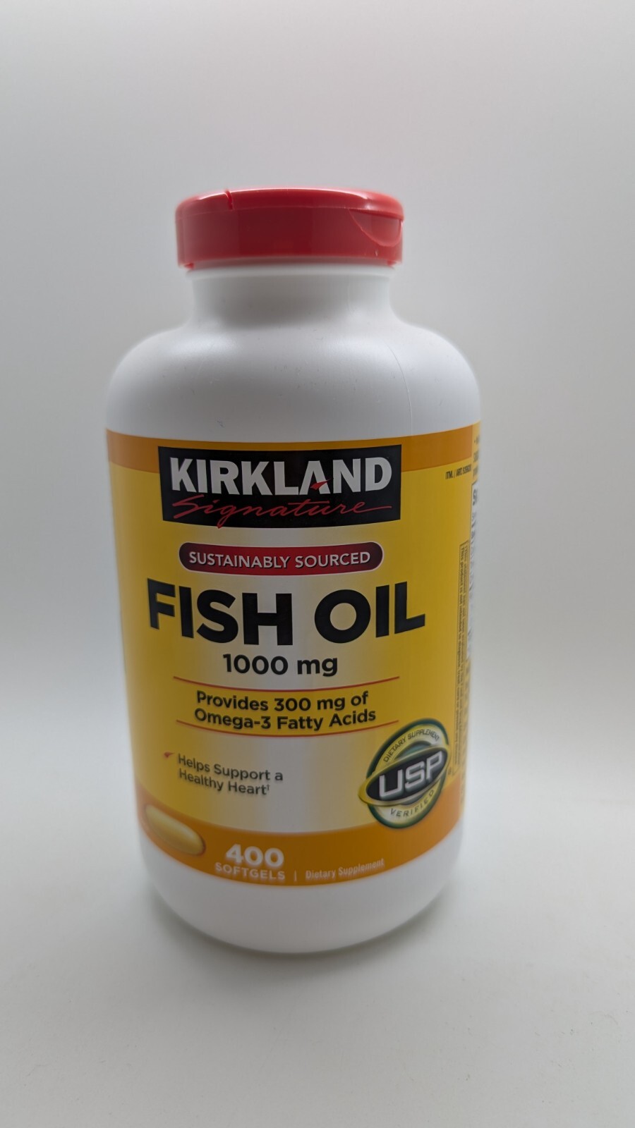 Kirkland Signature Fish Oil 1000 mg., 400 Softgels & 300mg Omega-3 **EXP-06/2027