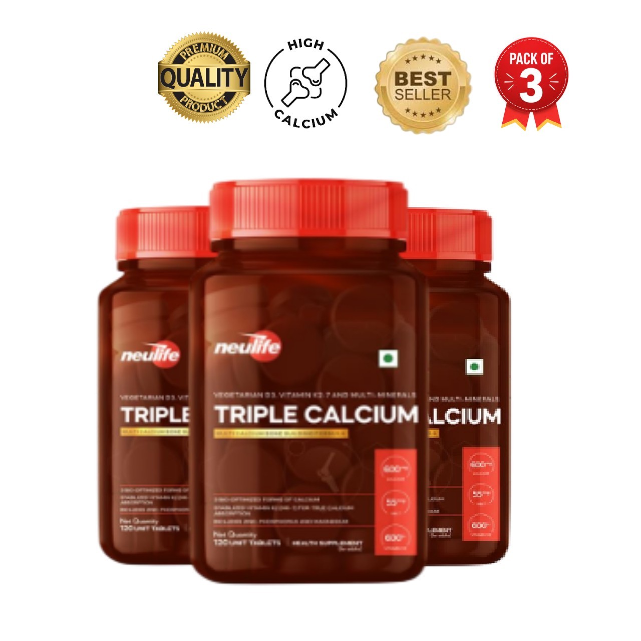Neu.life Triple Calcium 120 Tabs Pack of 3 Bone Health