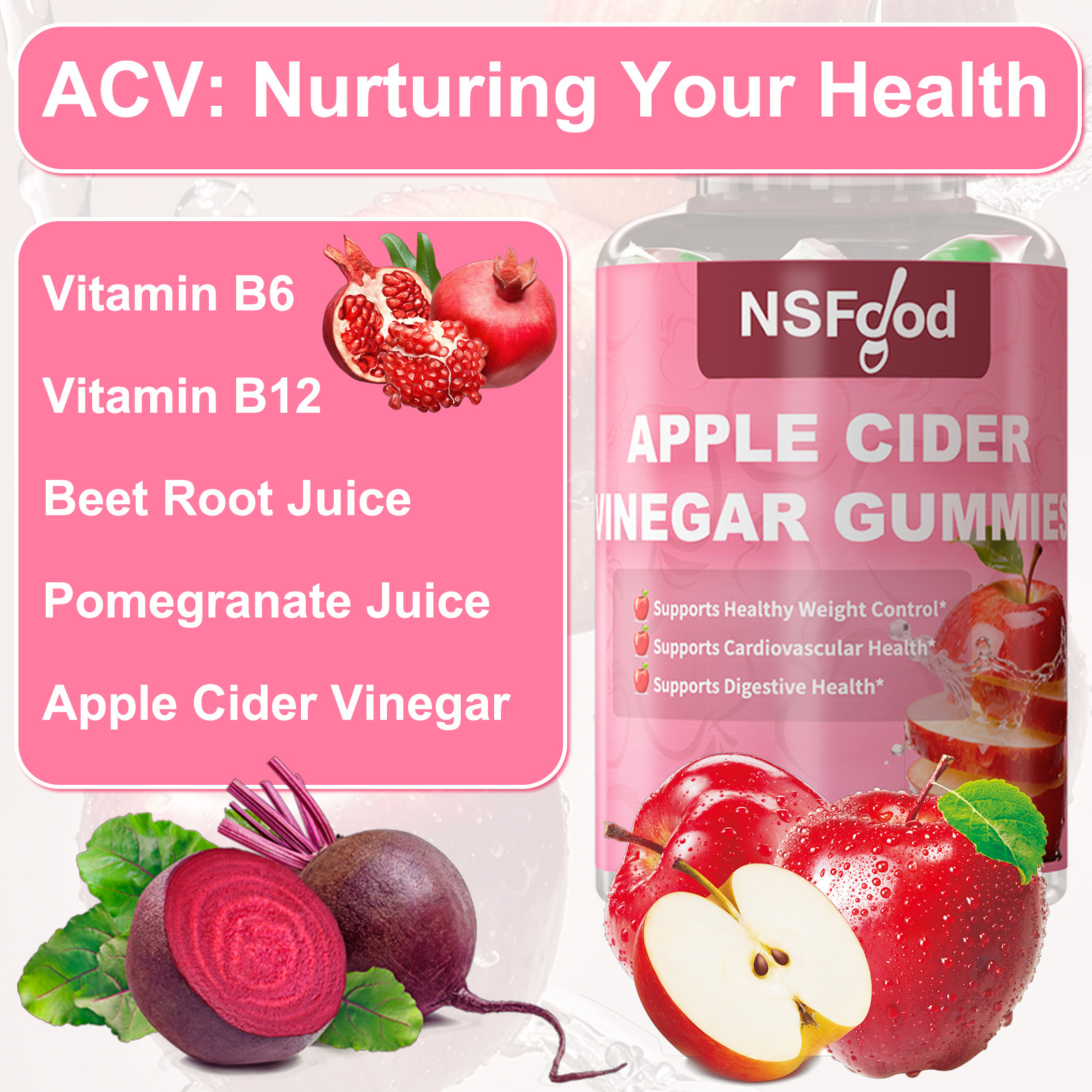 (2 Pack) Sugar Control Keto ACV Gummies 1000MG Sugar Control Vitamin 60 Gummies