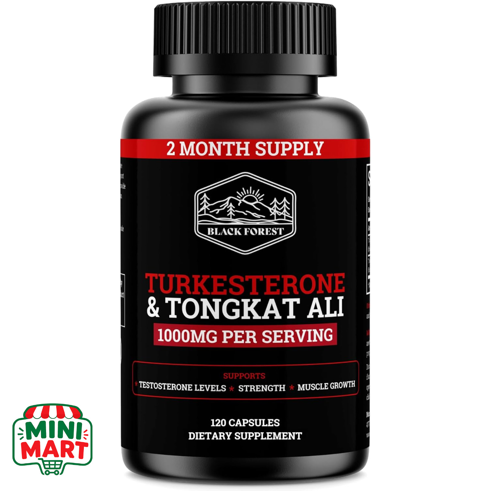 Black Forest Turkesterone Supplement 1000mg 120 Capsules Max Purity 95%