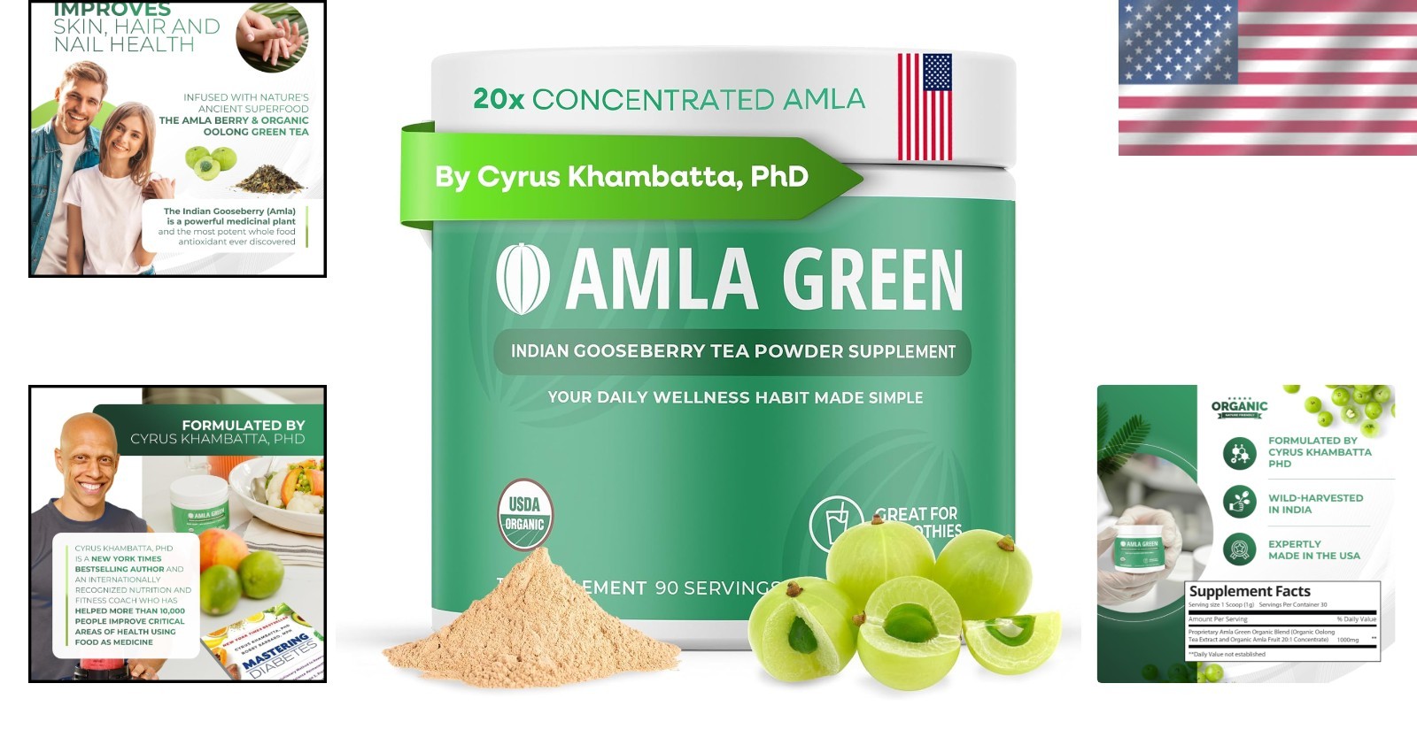 20x Concentrated Amla Powder & Green Tea – Antioxidant Superfood, , Organic