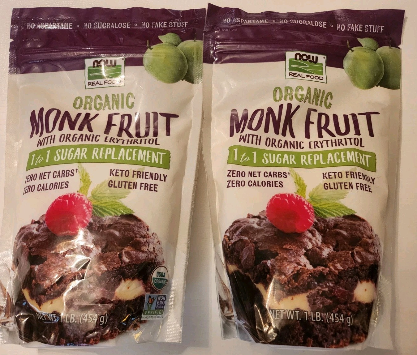 Monk Fruit (Organic), 1-to-1 Sugar Replacement , 1 lb (454 g) 2 Packages