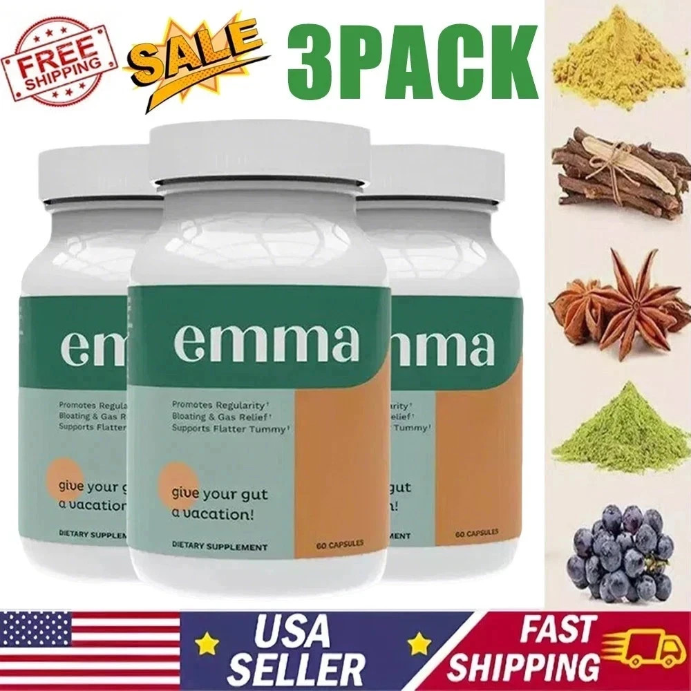 3 Bundle Emma Gut Health Relief 180 caps for Bloating Supplemalest & Leaky Gut