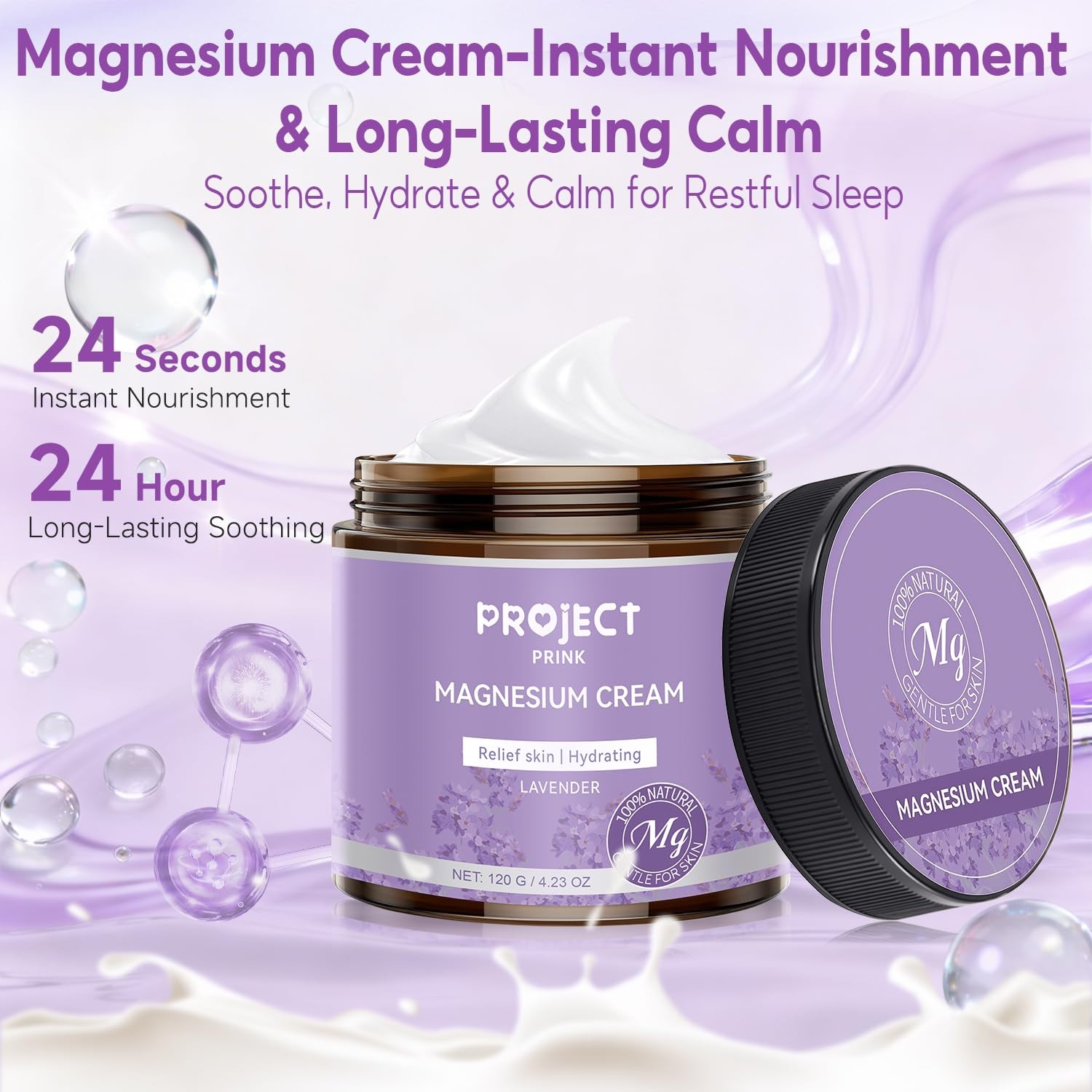 Magnesium Cream & Lotion for Pain Relief and Sleep, Topical Magnesium Butter …