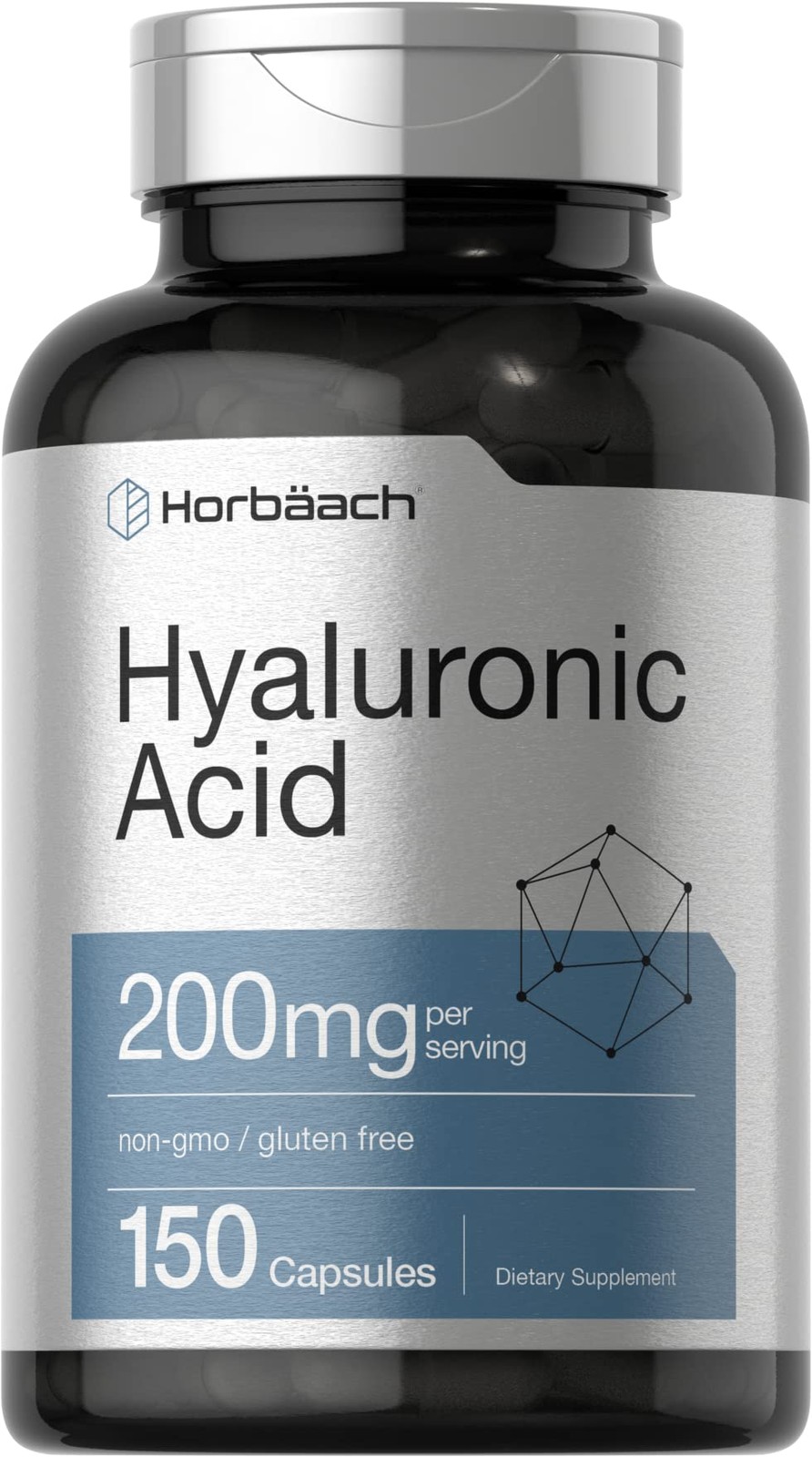Horbäach Hyaluronic Acid Supplement | 200 mg | 150 150 Count (Pack of 1)