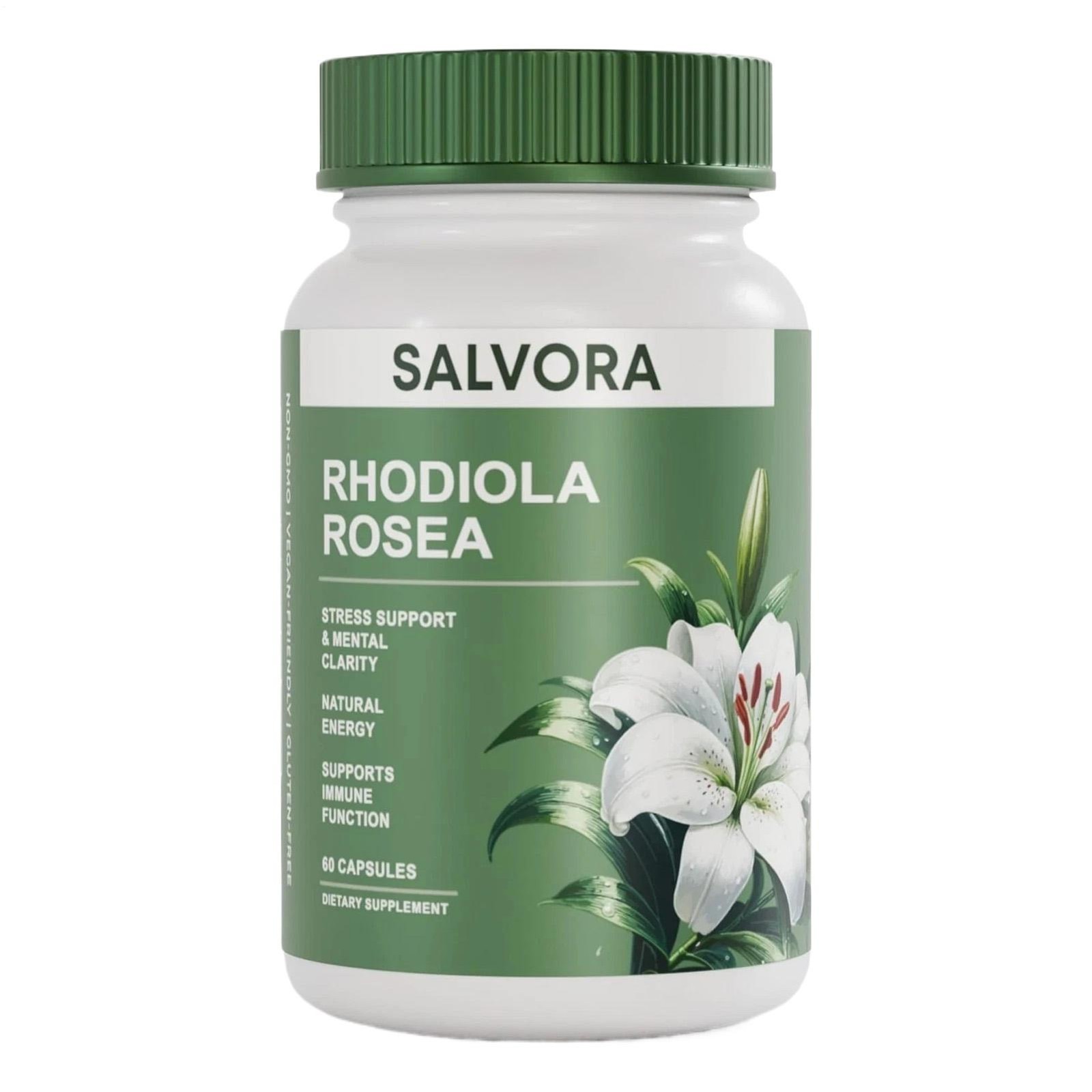 Salvora Rhodiola Rosea Supplement – Golden Root Adaptogen Capsule Supplement