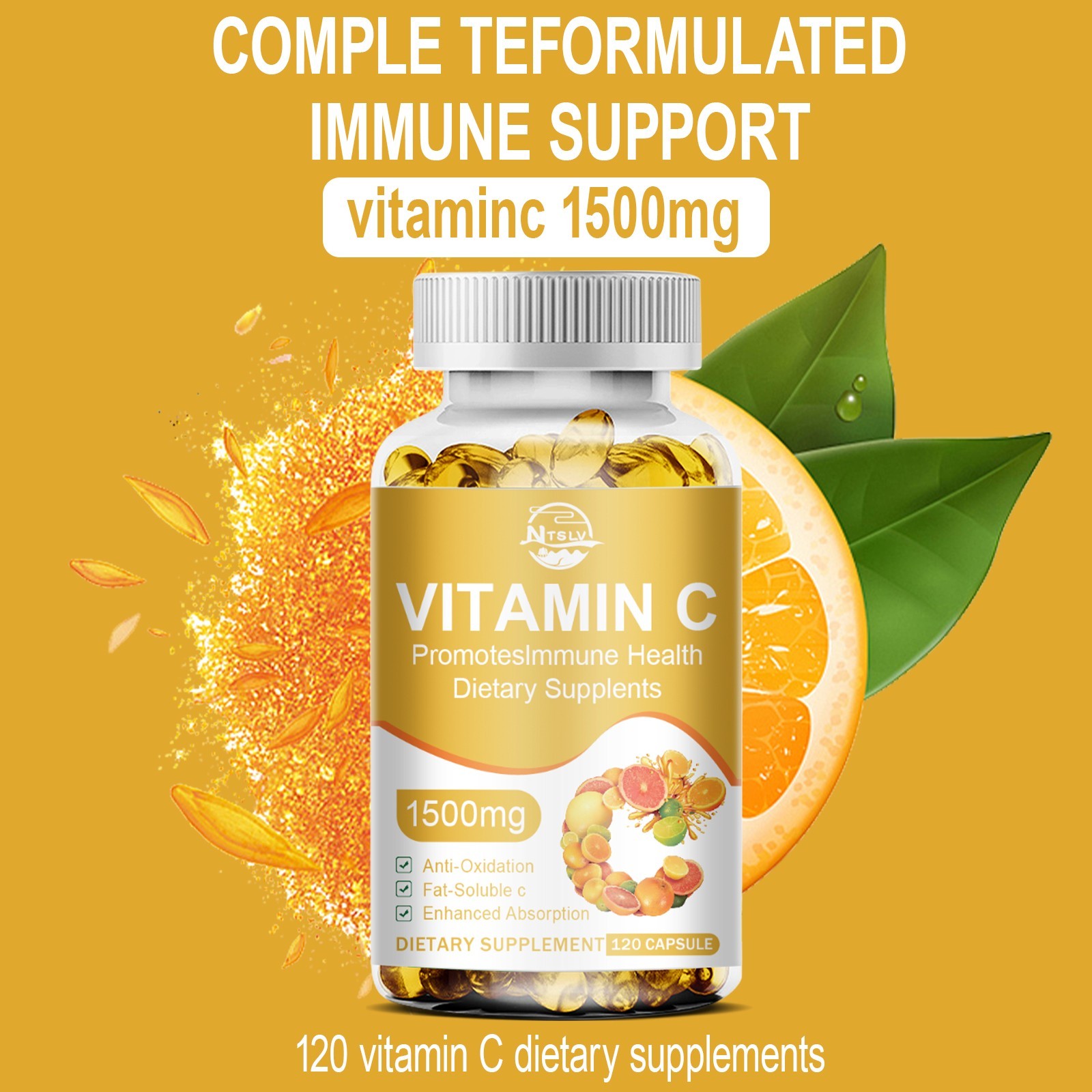 Vitamin C 1500mg 120 Capsules Antioxidant Immune Support