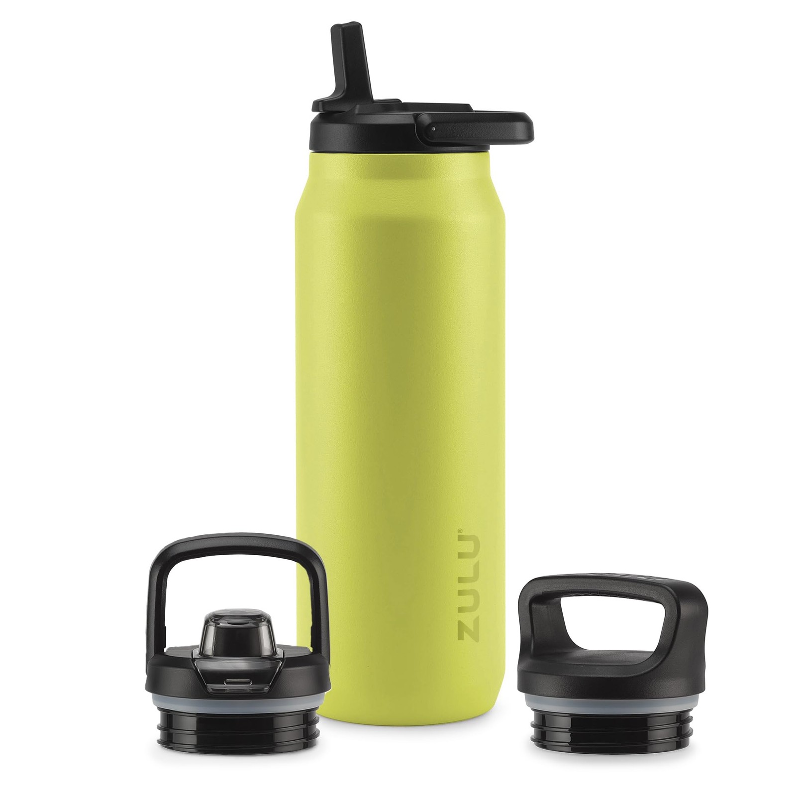 ZULU Base 40oz Stainless Steel Water Bottle with 3 Lids- 40 Ounces, Guac