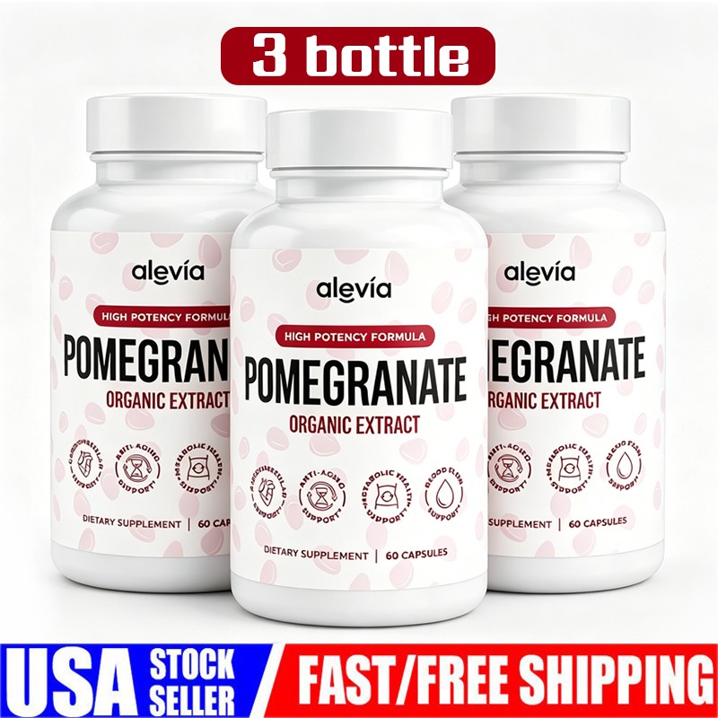 3 Pack – Alevia Pomegranate Capsules 60ct Organic Extract Antioxidant-US