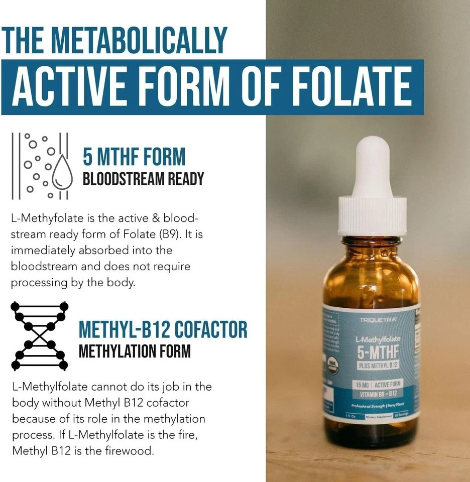 L-Methylfolate 5-MTHF Plus Methyl B12 15 MG Active Formula B9