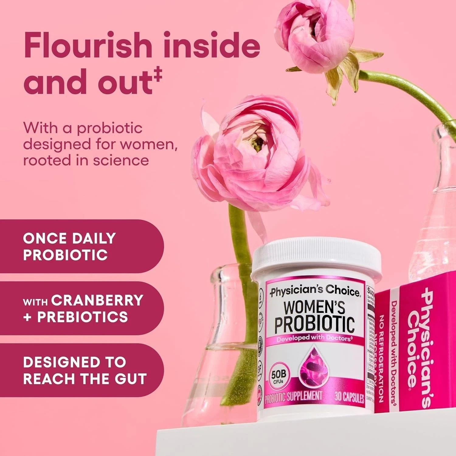 Physician’s Formula Organic Womens Probiotics 50 Billion CFU + Prebiotics 60 Cap
