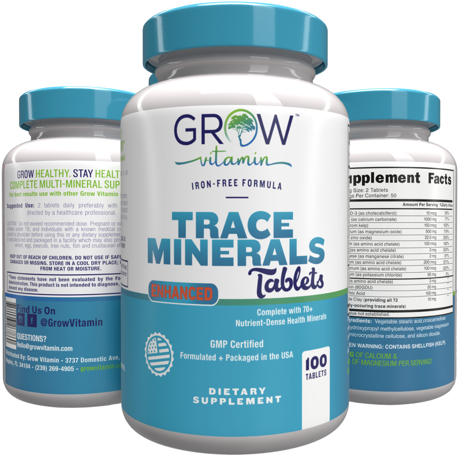 Mega Minerals Supplement Complete Mineral Complex W/ Calcium Magnesium Potassium