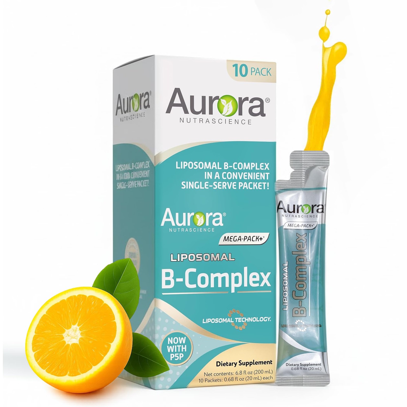 Aurora Nutrascience Mega-Liposomal B-Complex + 0.07 Fl Oz (Pack of 10)