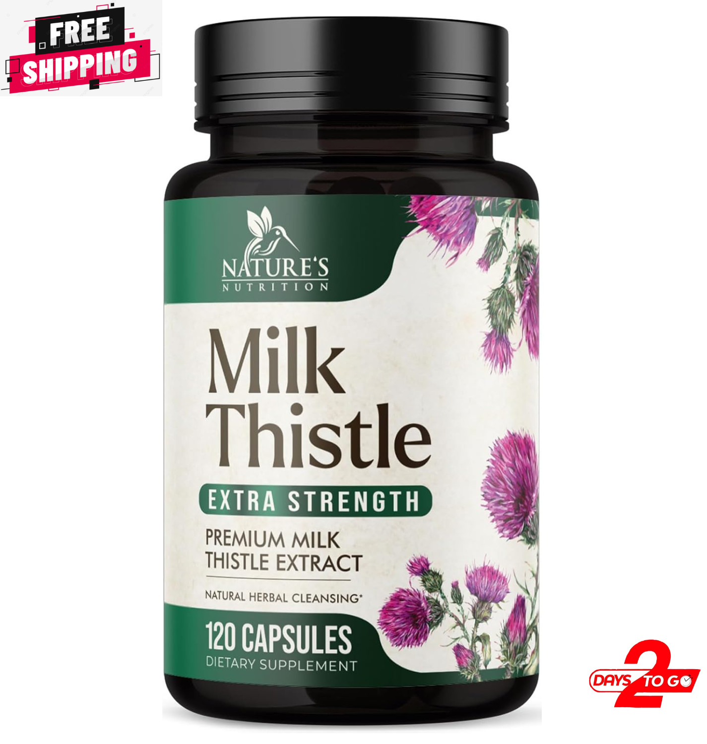 Milk Thistle Supplement – Max Strength 1000mg for Liver Cleanse Detox & Repair