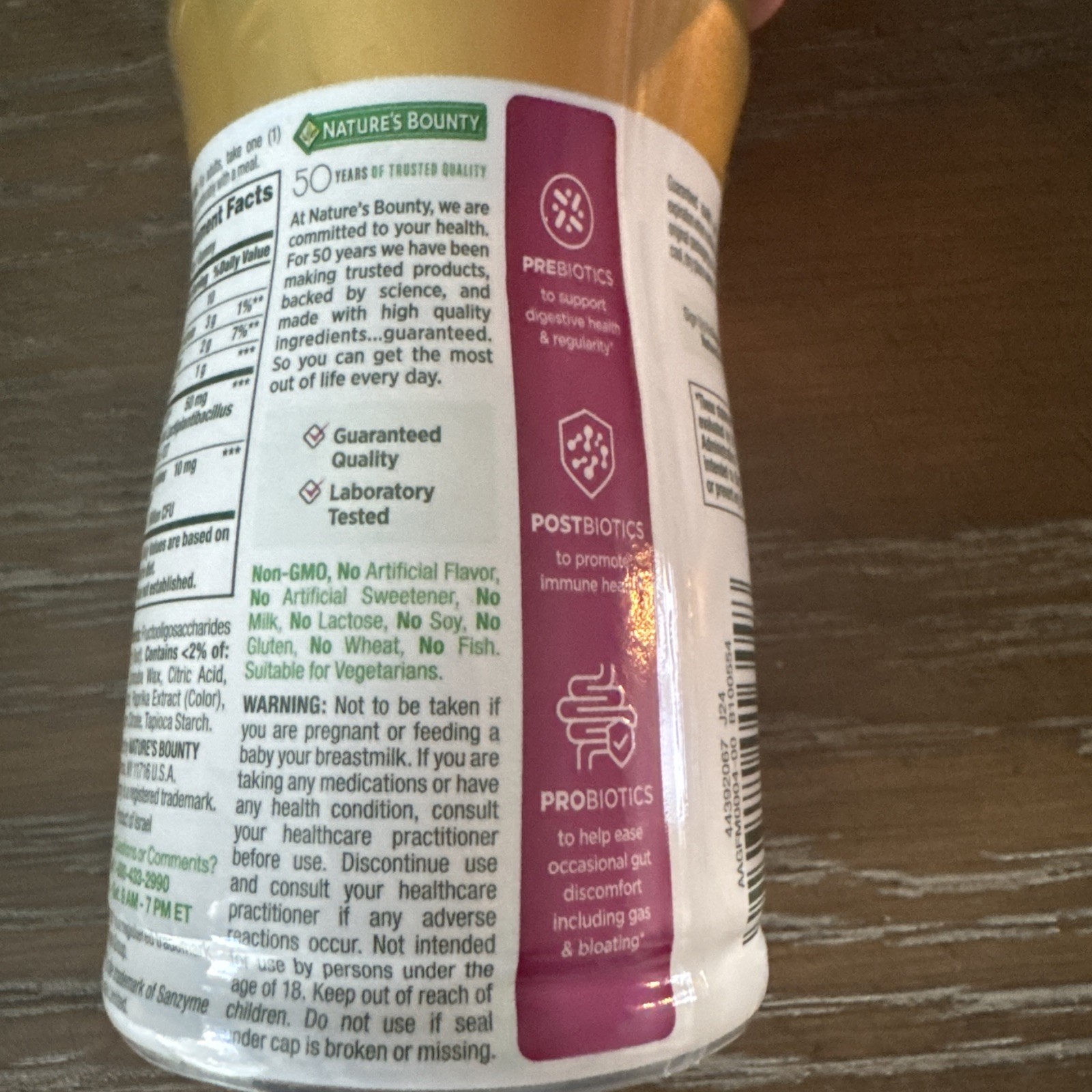 2 pack! Nature’s Bounty Prebiotic & Probiotic. Tropical Mango. Digestive health