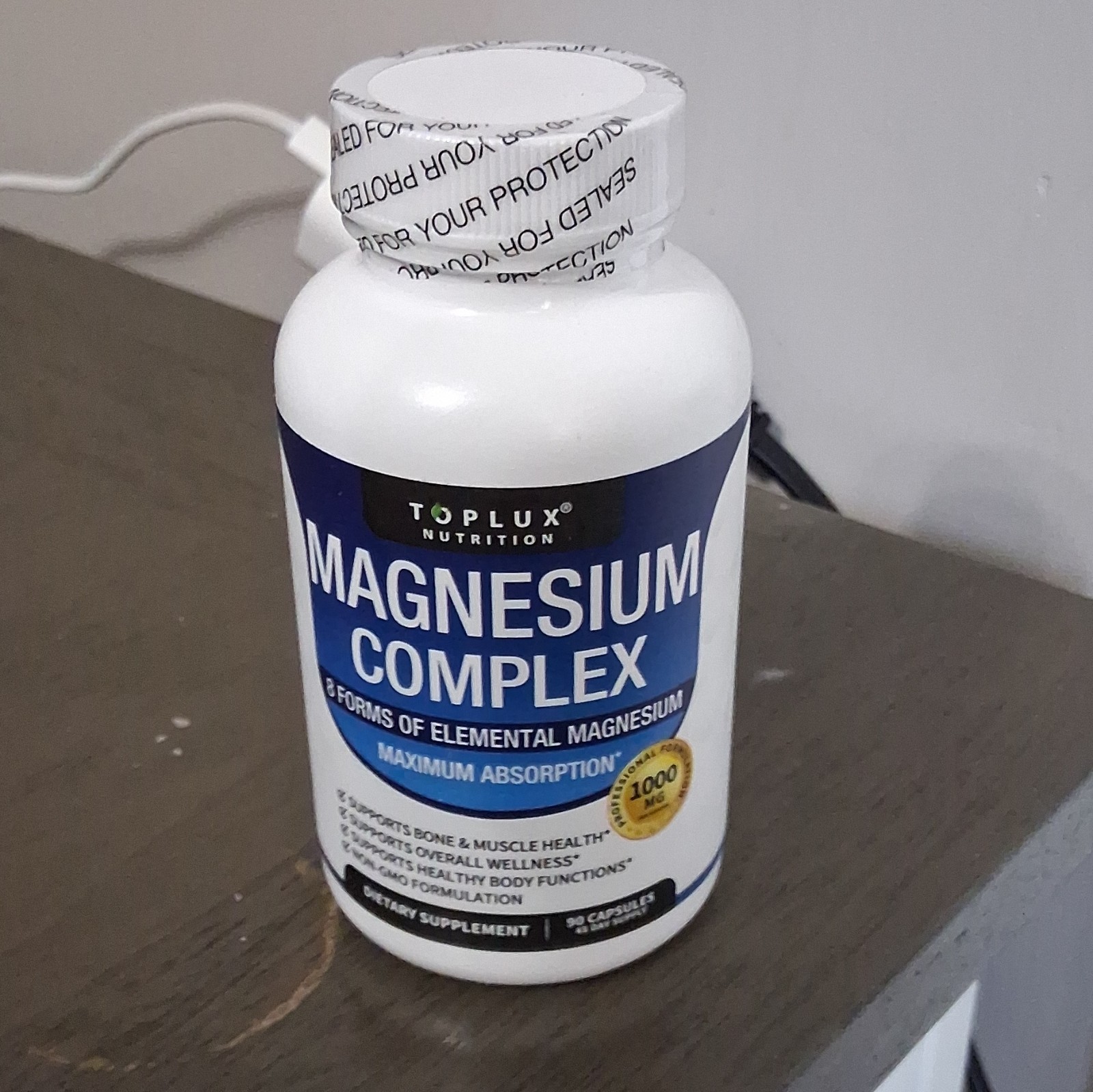 Toplux Nutrition Magnesium Complex 1000mg Capsules 90ct Bone & Muscle Health