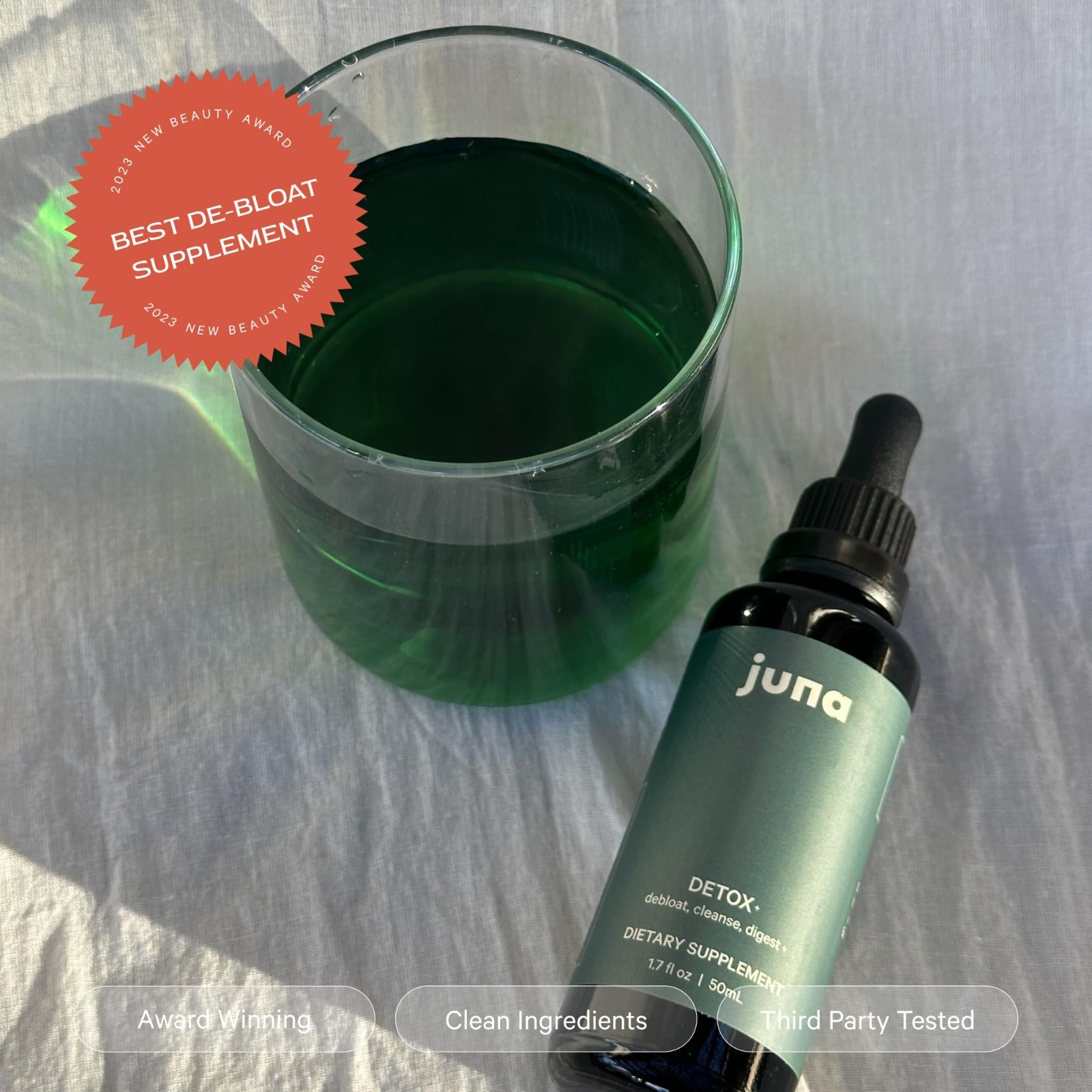 Liquid Chlorophyll Drops – Daily Detox, 3X Strength, Sugar-Free, Lemon & Mint Fl