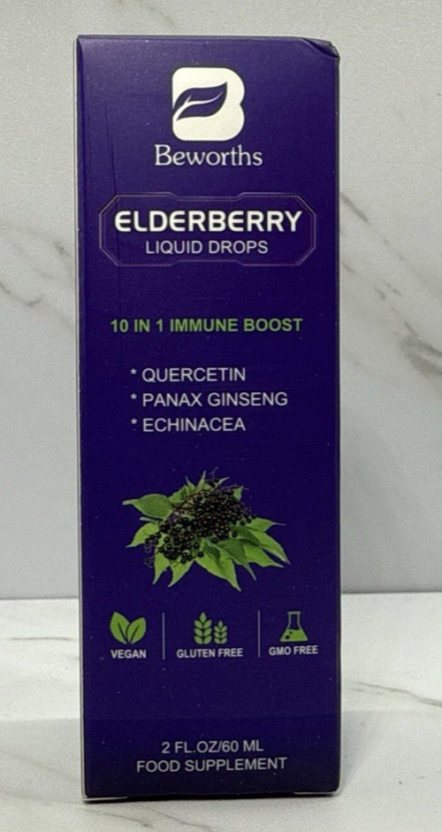Beworths✨Elderberry Liquid Drops ✨10 in 1 Immune Boost✨Quercetin✨Panax✨Ginseng