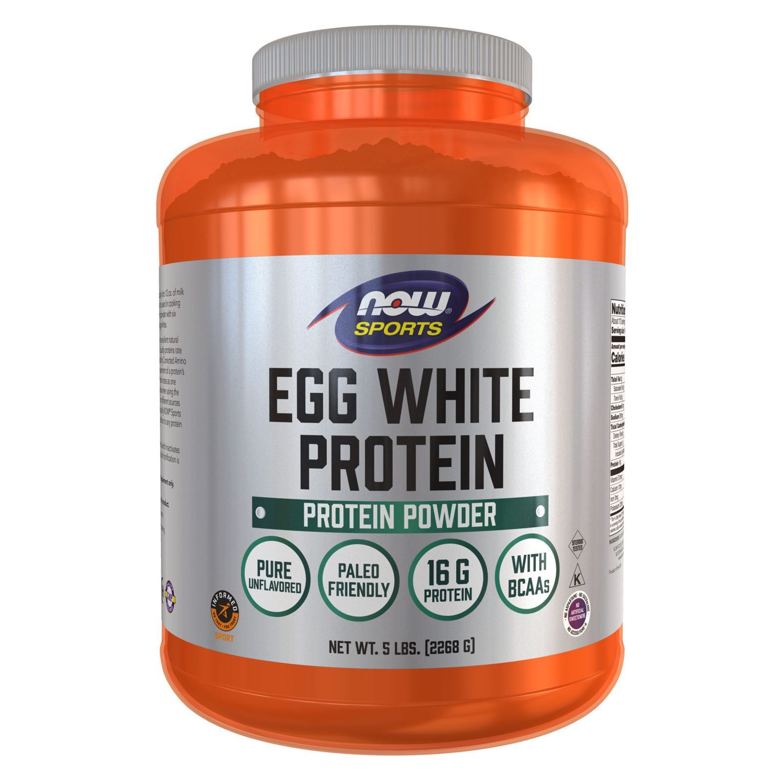 NOW FOODS Egg White Protein Unflavored Powder 5 lbs.