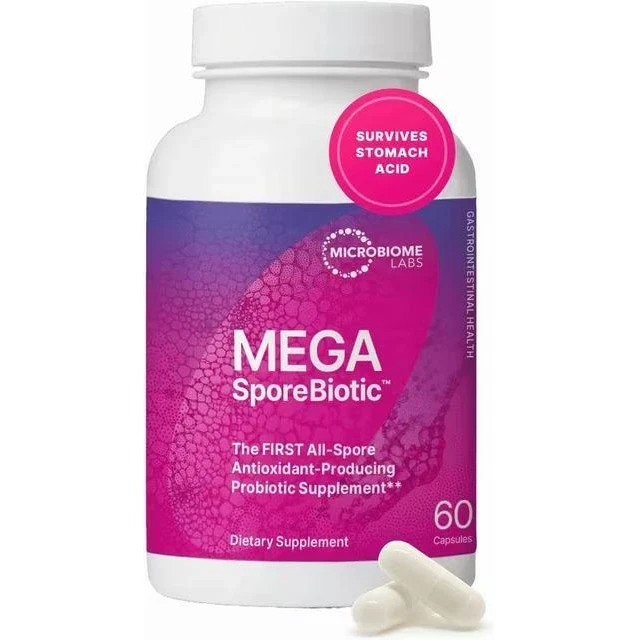 Mega Sporebiotic 180 Capsule Supplement Pills Microbiome, Gut Wellness