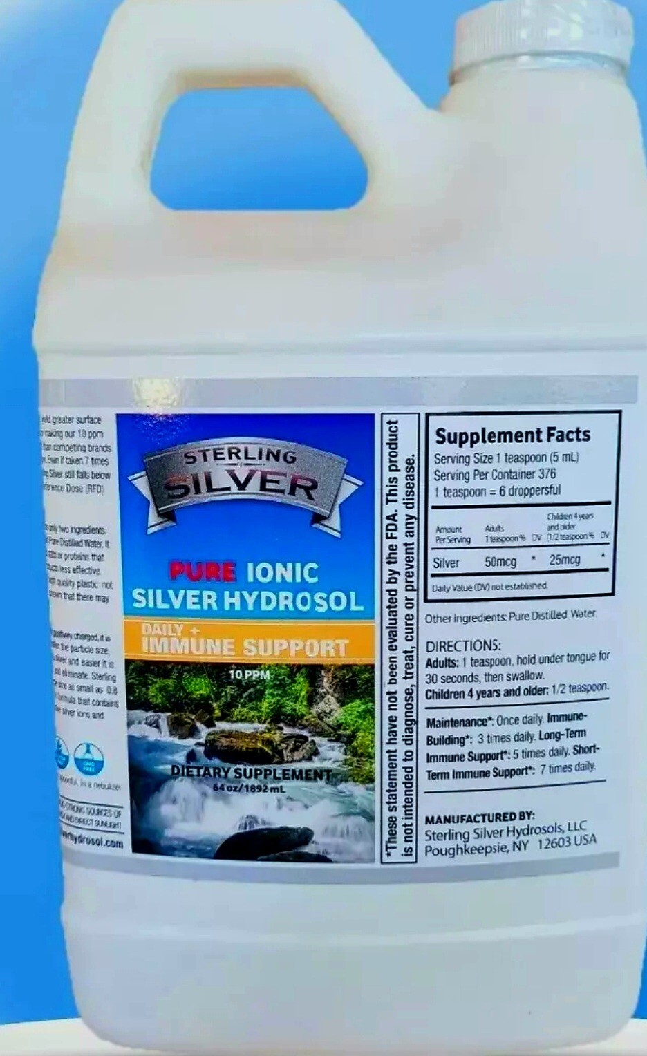 COLLOIDAL SILVER 10 PPM 64 OZ 💯FREE PRIORITY MAIL SHIPPING !