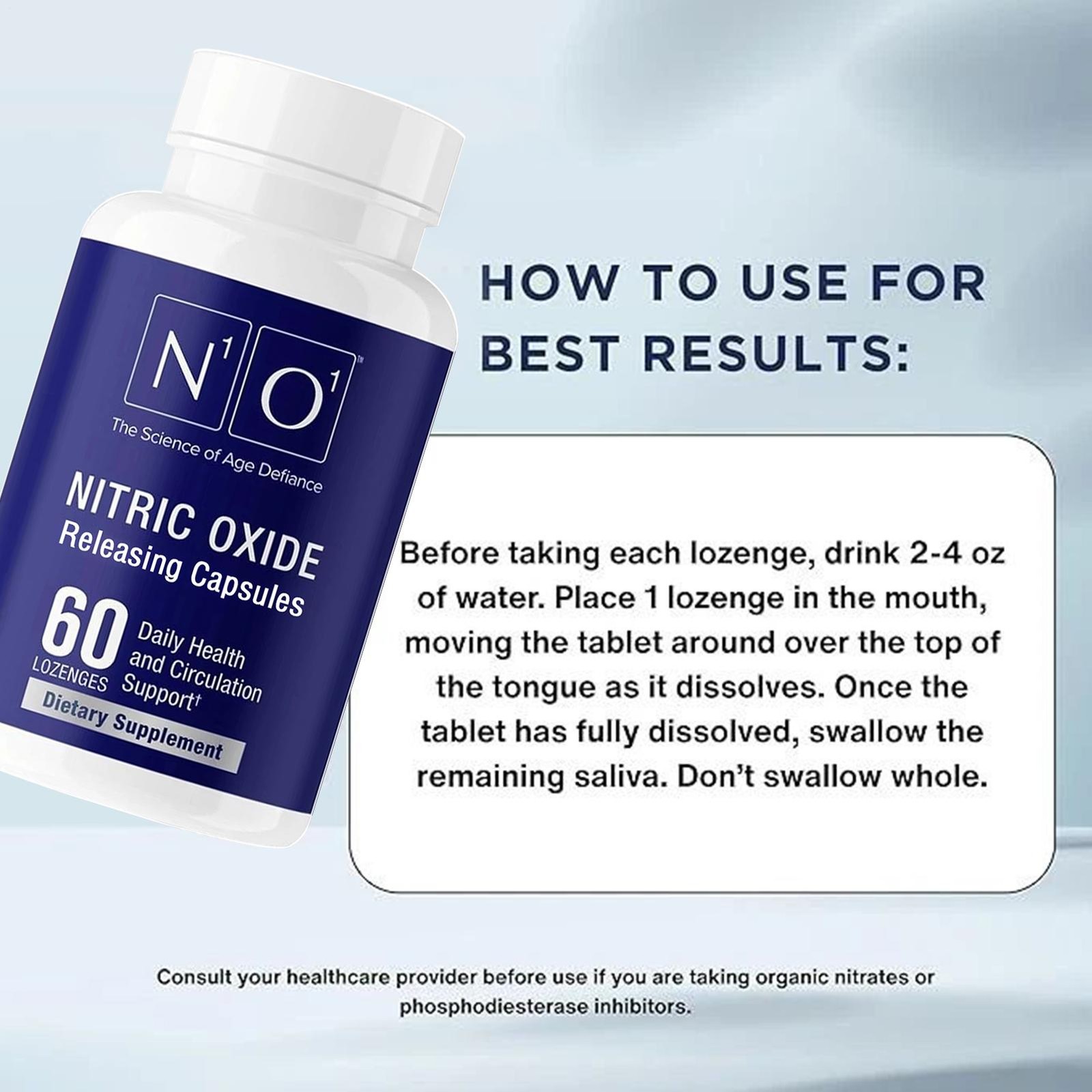 N1O1 Nitric Oxide Lozenges – 60 Count Supplement for Heart Health, Circulation