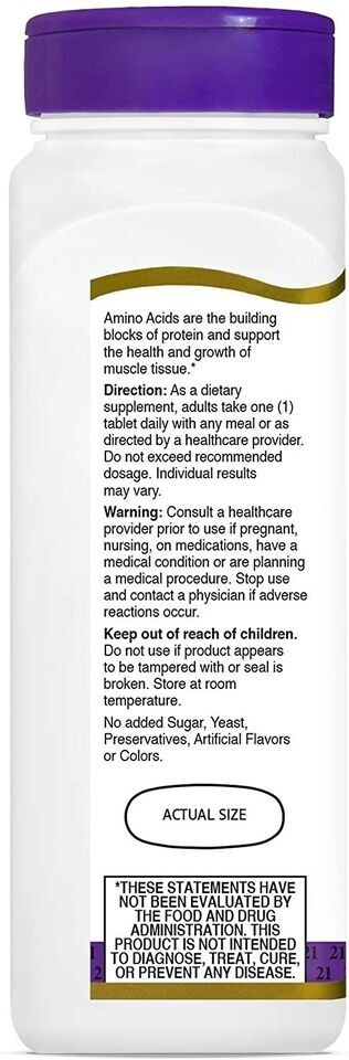 Daily Amino Acid Body Build Repair Muscle Tissue Strength Increase, 120 Tablets