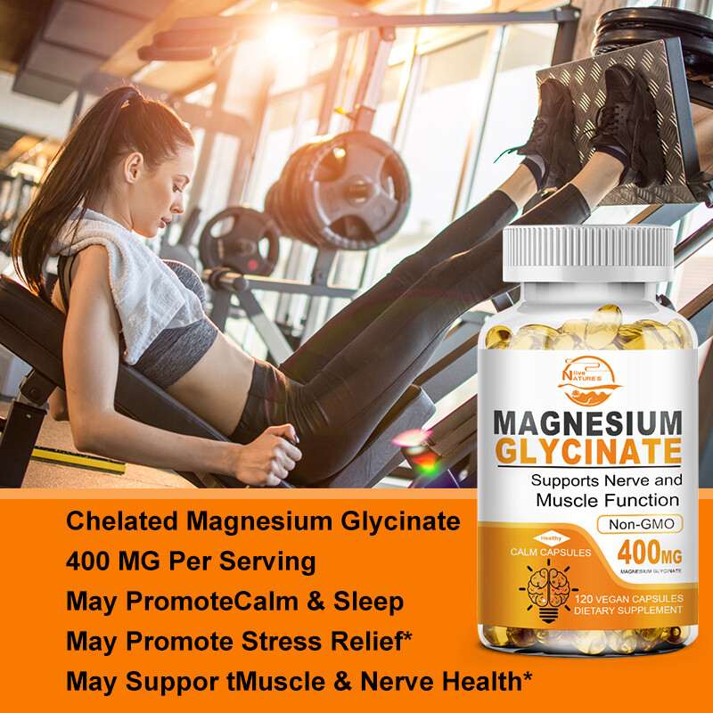 Nature’s Live High Absorption Magnesium Glycinate 400 mg, 120 Capules Non-GMO