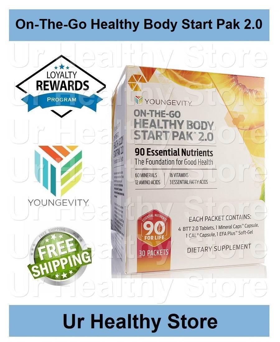 On The Go Healthy Body Start Pak 2.0 30 packets Youngevity **LOYALTY REWARDS**