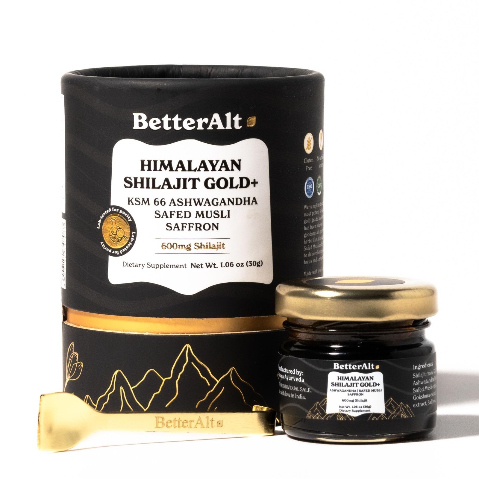 Pure Himalayan Shilajit Gold 30g | Boost Strength & Recovery | Vegan, Lab Tested