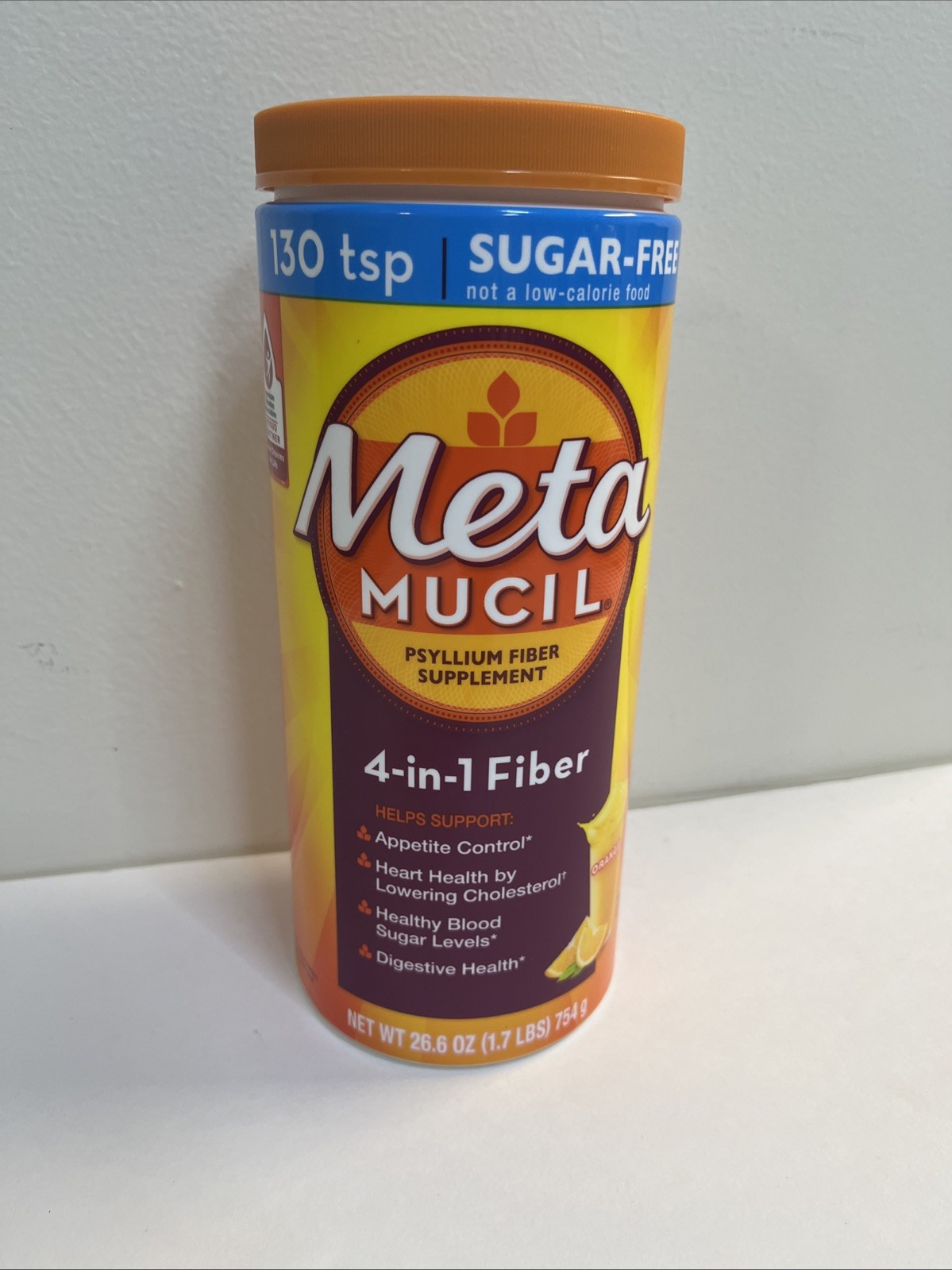 Metamucil Sugar Free Orange 4 In 1 Psyllium Fiber Supplement 26.6 OZ EXP 11/2028