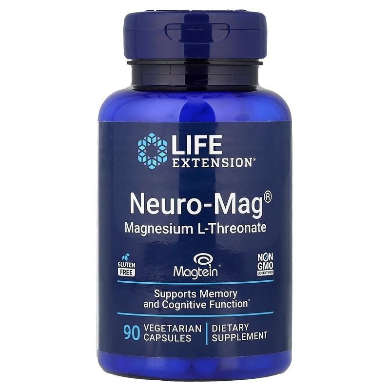Vegetarian Magnesium L-Threonate Capsules 90 Count Daily Mental Wellness Support