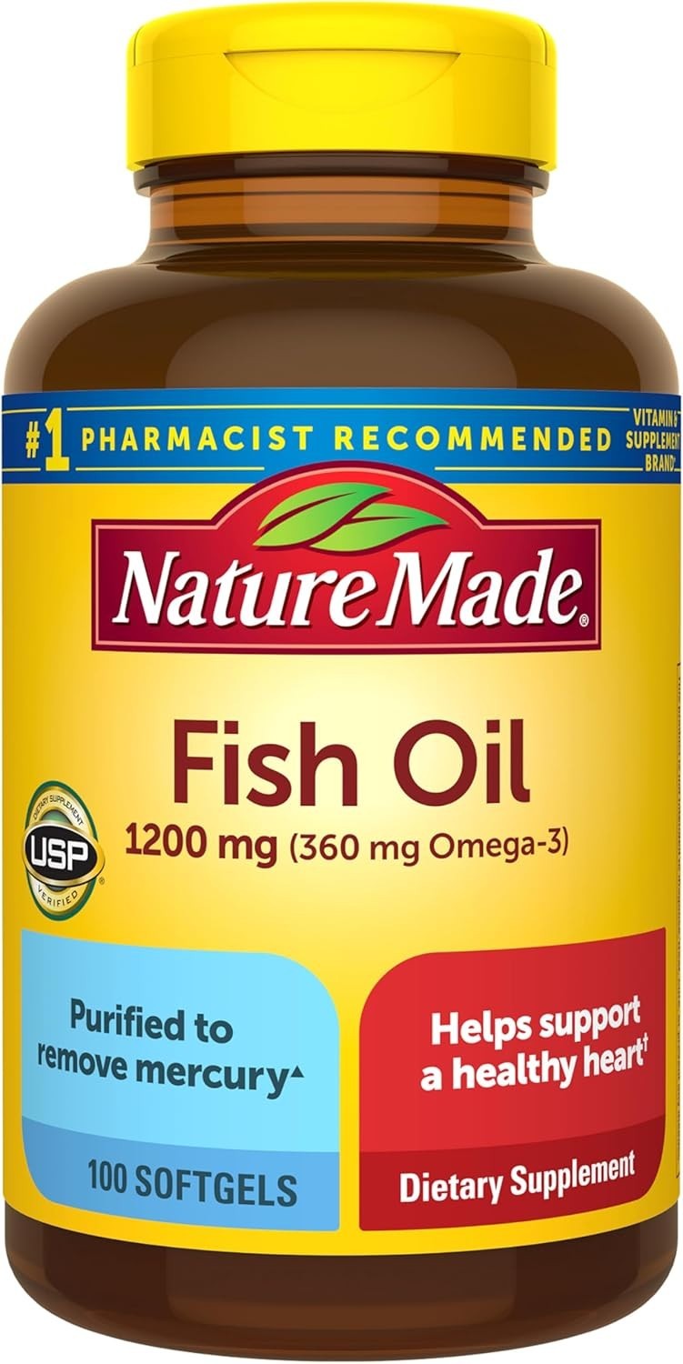 Omega 3 Fish Oil 1200mg Softgels – Heart Health Daily Support, 50 Servings
