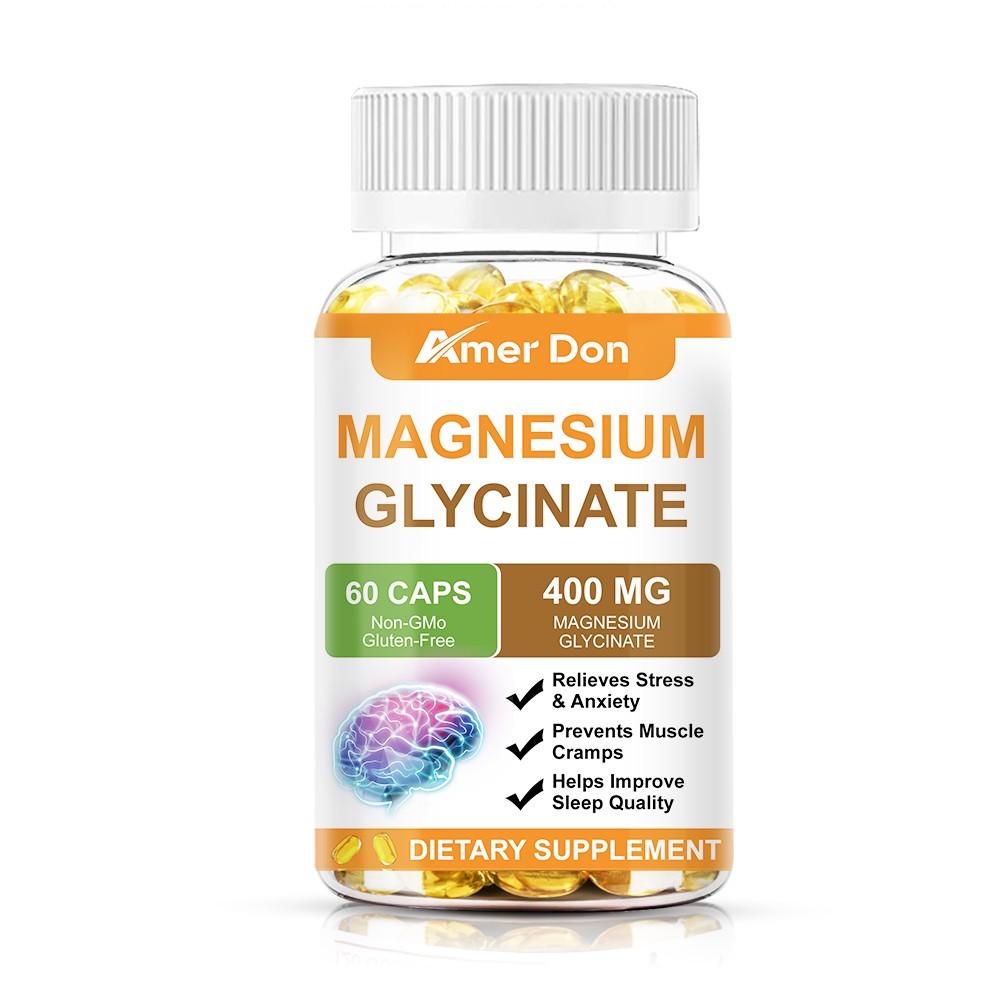 Magnesium Glycinate 400mg 60PCS- Sleep Support & Muscle Relaxation – Non-GMO