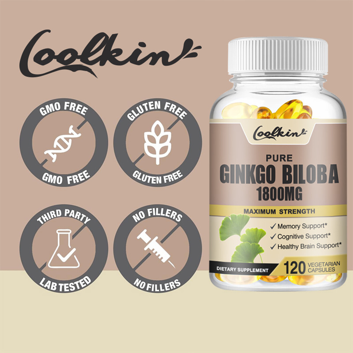 Ginkgo Biloba 1800mg – Cognitive & Memory Support, Support Memory & Brain Health