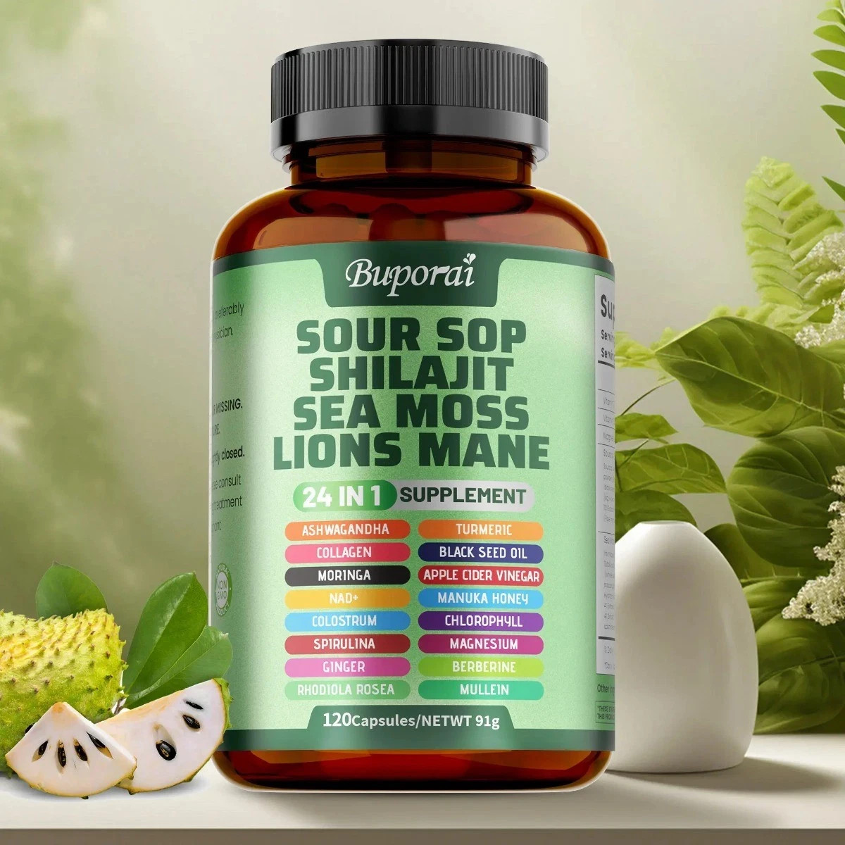 Soursop 120 Capsules – 24-in-1 for Skin, Joint & Bone Health