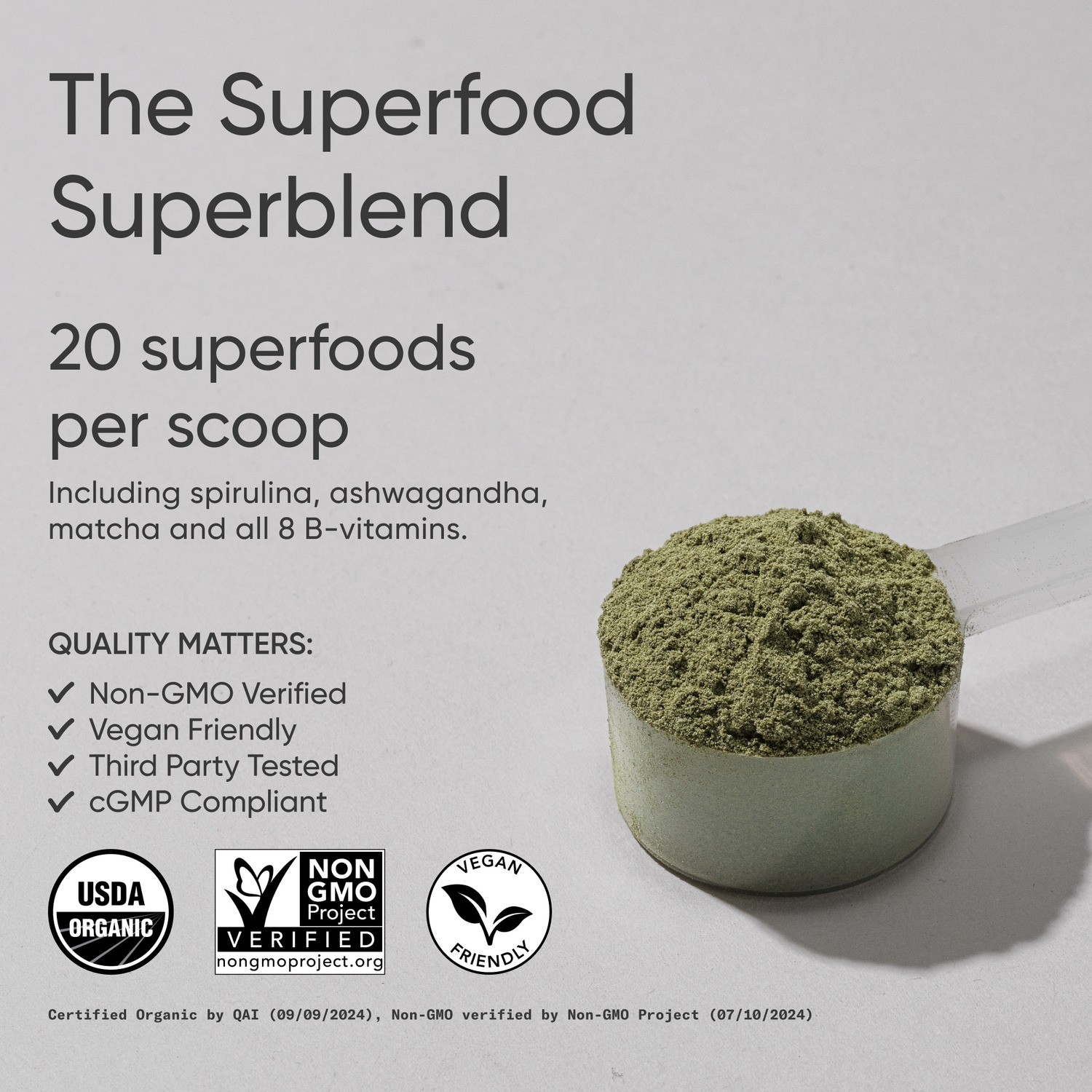 Organic Greens Pineapple Coconut (20 Servings) Superfood Powder for Energy &