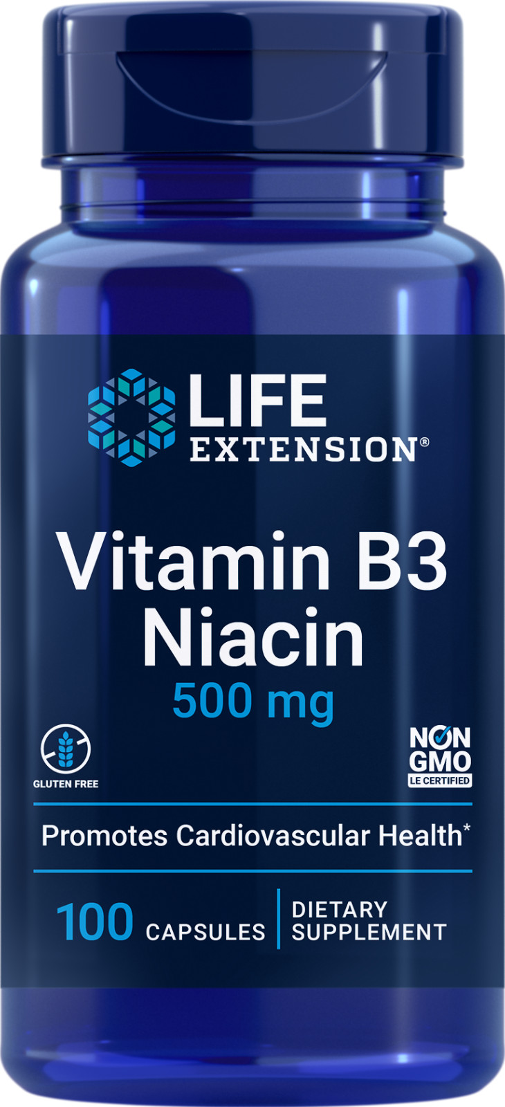 Life Extension B3 Niacin 500 MG 100 Caps (Two Pack)