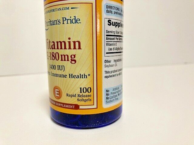 Puritan’s Pride Vitamin E-180 mg (400 IU) – Brand New