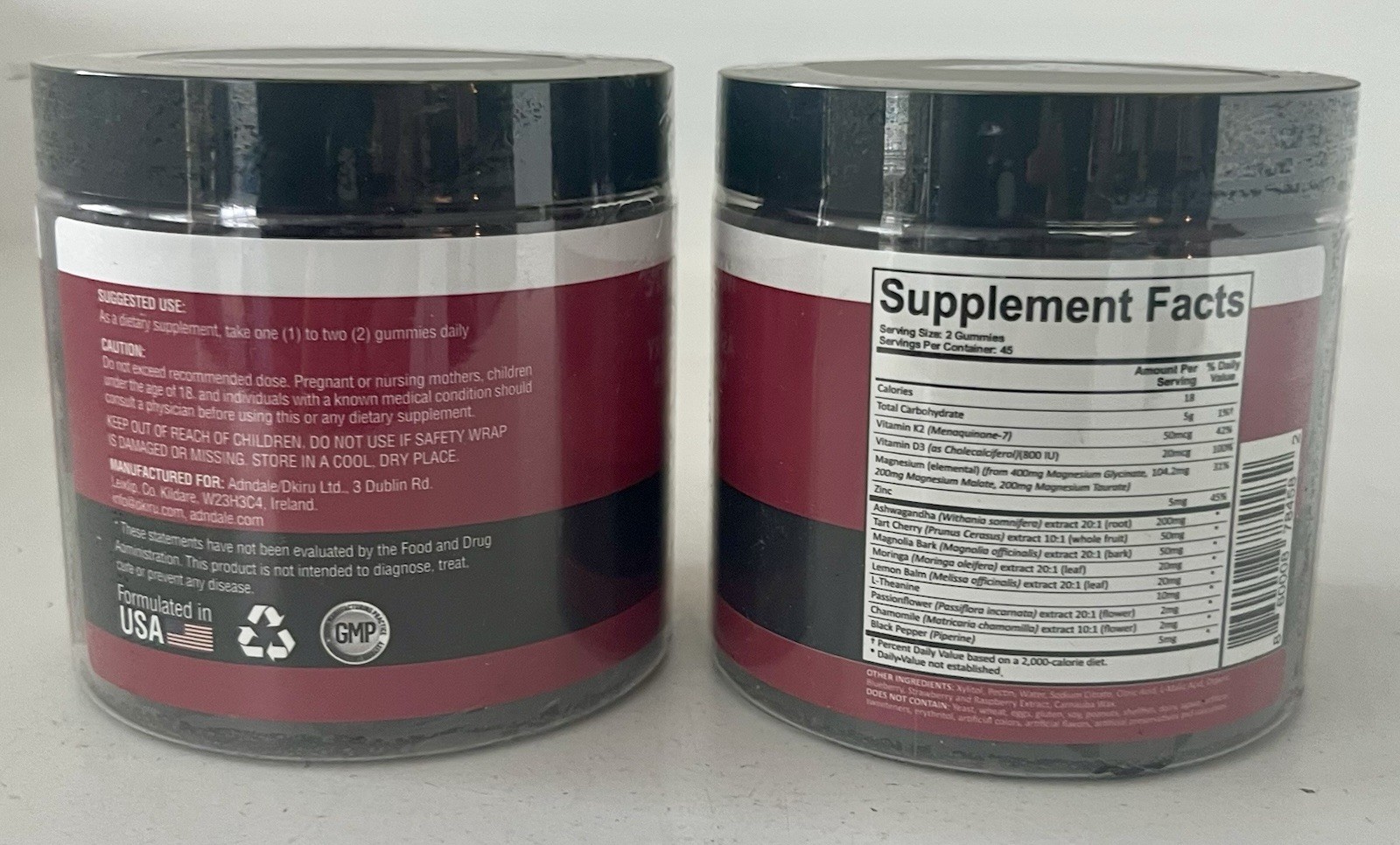 Adndale Magnesium Glycinate 90 Gummies with Ashwagandha Sugar Free, 03/2028 Pack