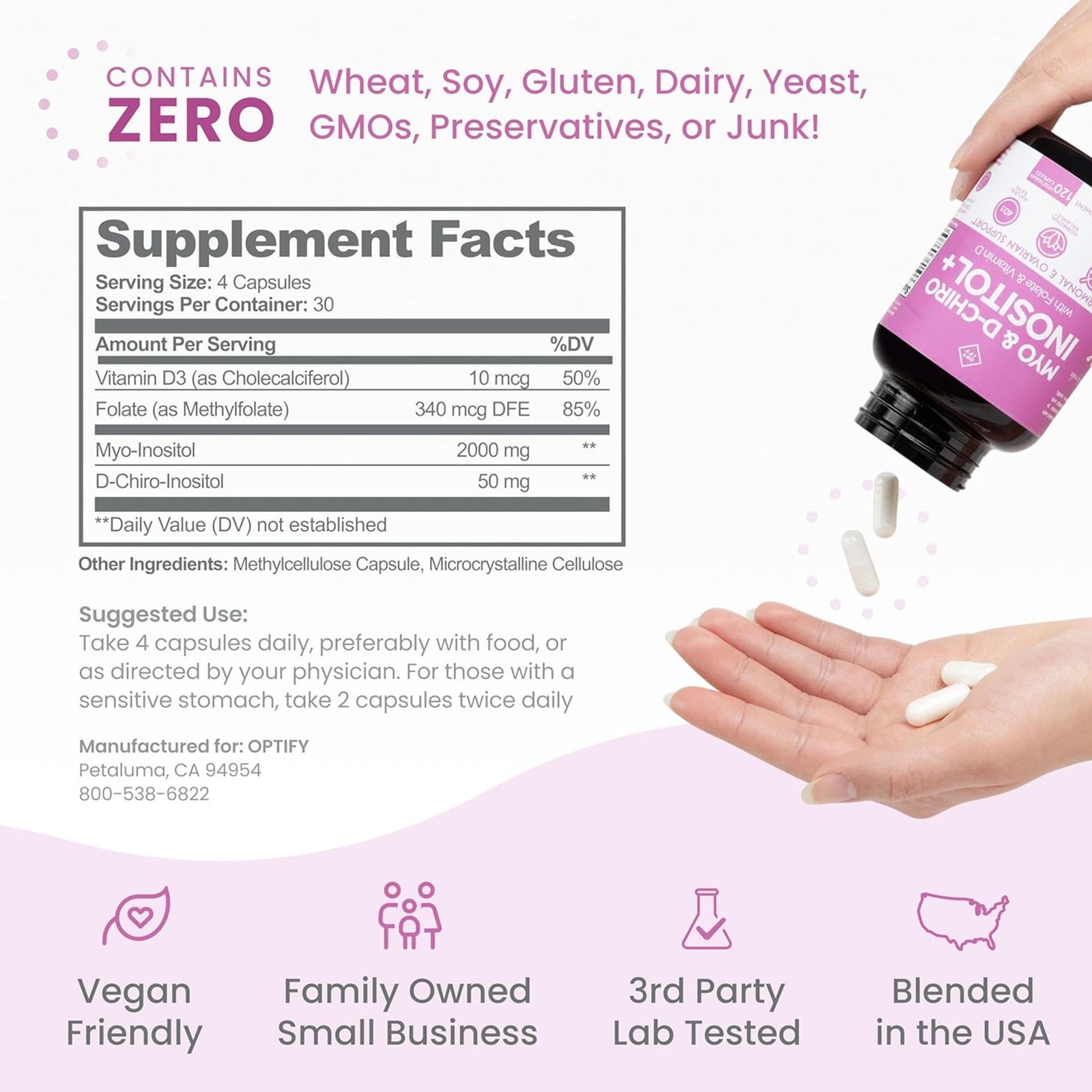 Optify D-Chiro & D3, Inositol – Vitamins Myo Folate – Hormone