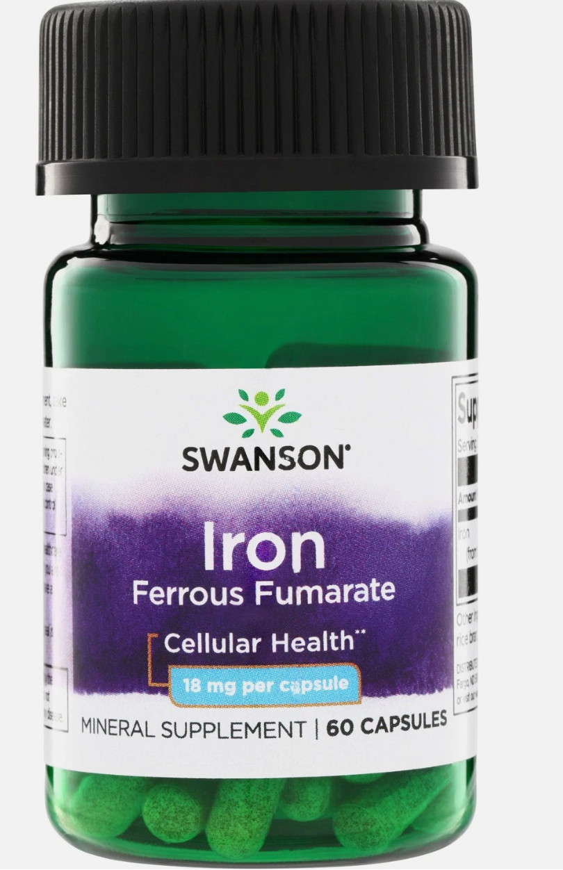 Swanson Iron Ferrous Fumarate 18 mg 60 Capsules