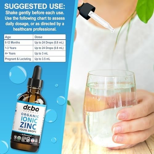 Zinc Supplements Liquid Drops Organic – Pure Organic Ionic Liquid Zinc Suppleme