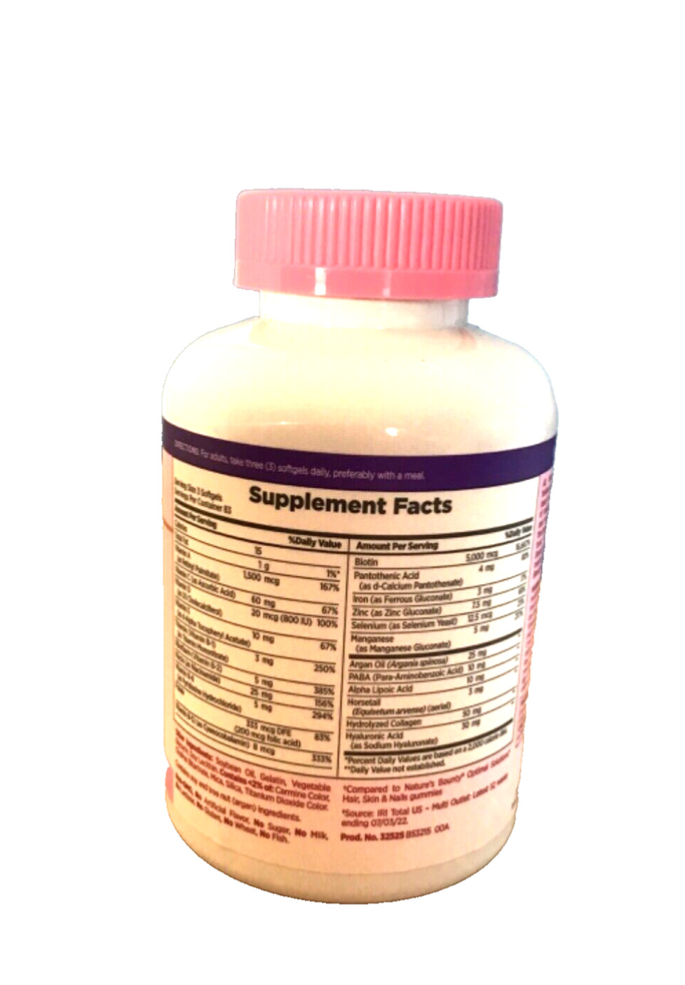 Nature’s Bounty Hair Skin Nail Biotin 250 Softgels 5000 MCG per Serving