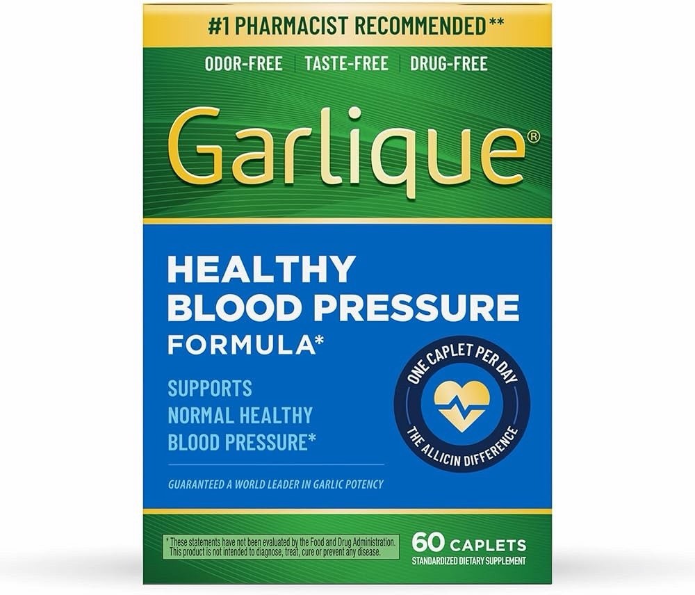 Garlique, Healthy Blood Pressure Formula, 60-Capsules (Pack of 2) Free Shipping